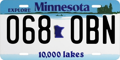 MN license plate 068OBN