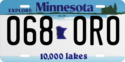 MN license plate 068ORO
