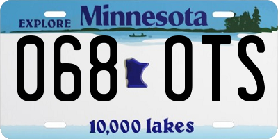 MN license plate 068OTS
