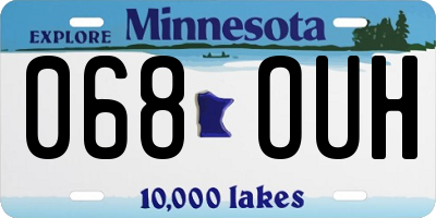 MN license plate 068OUH