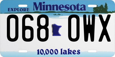 MN license plate 068OWX