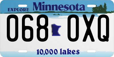 MN license plate 068OXQ