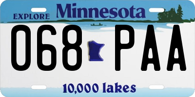 MN license plate 068PAA