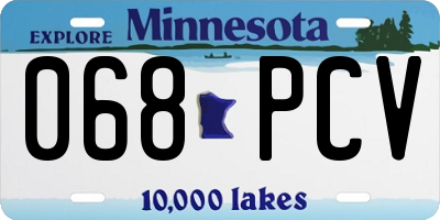MN license plate 068PCV