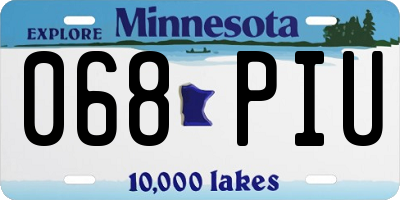 MN license plate 068PIU