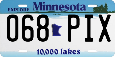 MN license plate 068PIX