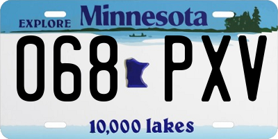 MN license plate 068PXV