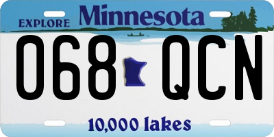 MN license plate 068QCN