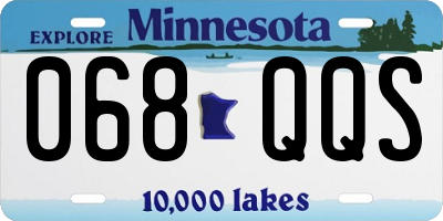 MN license plate 068QQS