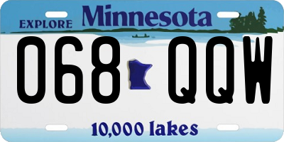MN license plate 068QQW