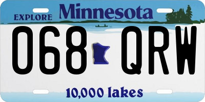 MN license plate 068QRW