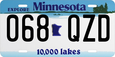 MN license plate 068QZD