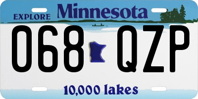 MN license plate 068QZP