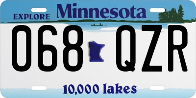MN license plate 068QZR