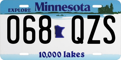 MN license plate 068QZS