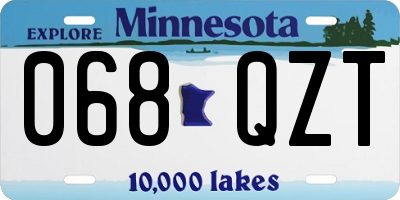 MN license plate 068QZT