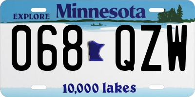 MN license plate 068QZW