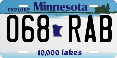 MN license plate 068RAB