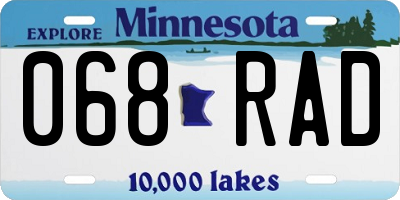 MN license plate 068RAD