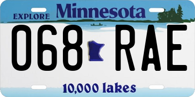 MN license plate 068RAE