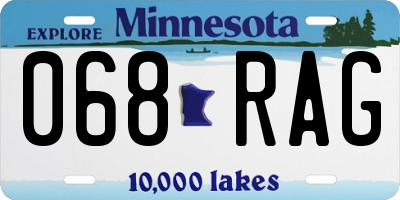 MN license plate 068RAG