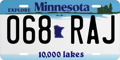 MN license plate 068RAJ