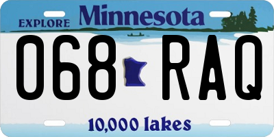 MN license plate 068RAQ