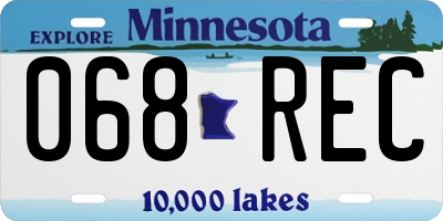 MN license plate 068REC