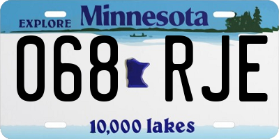 MN license plate 068RJE