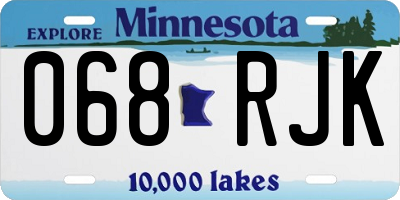 MN license plate 068RJK
