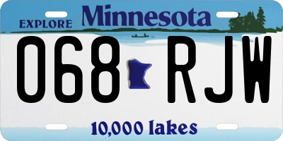 MN license plate 068RJW