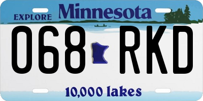 MN license plate 068RKD