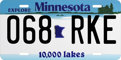 MN license plate 068RKE