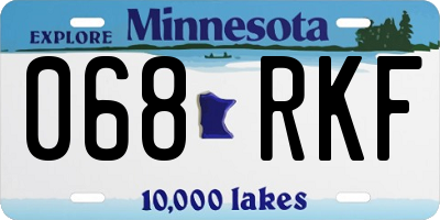 MN license plate 068RKF
