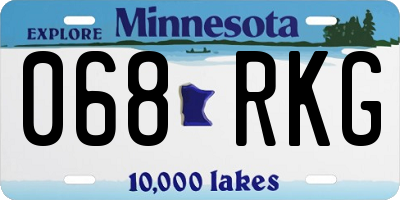 MN license plate 068RKG
