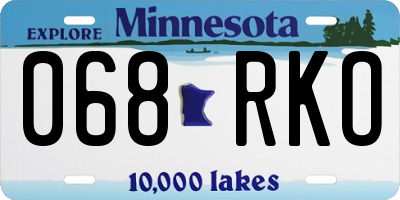 MN license plate 068RKO
