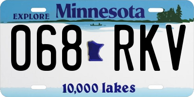 MN license plate 068RKV