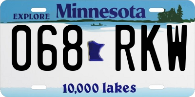 MN license plate 068RKW