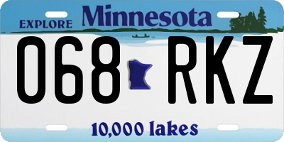 MN license plate 068RKZ