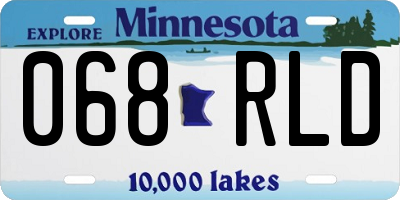 MN license plate 068RLD