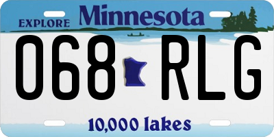 MN license plate 068RLG