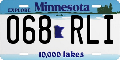 MN license plate 068RLI
