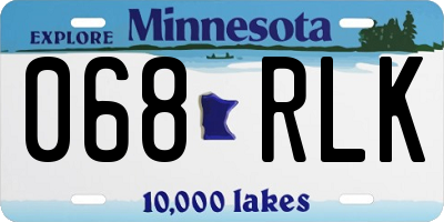 MN license plate 068RLK