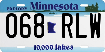 MN license plate 068RLW