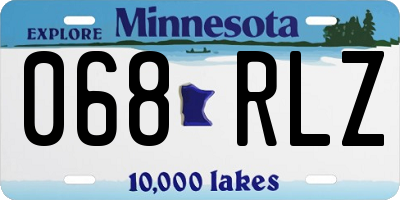 MN license plate 068RLZ