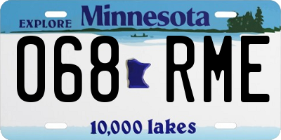MN license plate 068RME