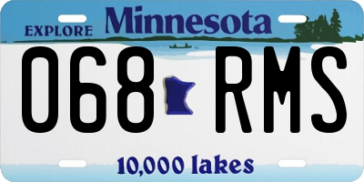MN license plate 068RMS