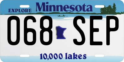 MN license plate 068SEP