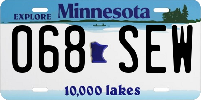 MN license plate 068SEW