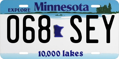 MN license plate 068SEY